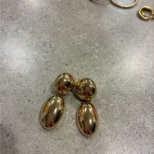 Gold Double Drop Statement Earrings